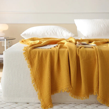 Japanese B&B Cotton 4-Layer Yarn Throw Blanket