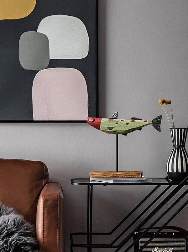 Freshwater Fish Hand-Crafted Wooden Sculpture