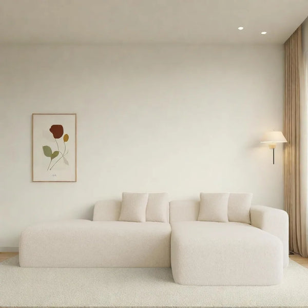 Melloa Cucio L-Shape Modular Compressed Cloud Sectional Sofa