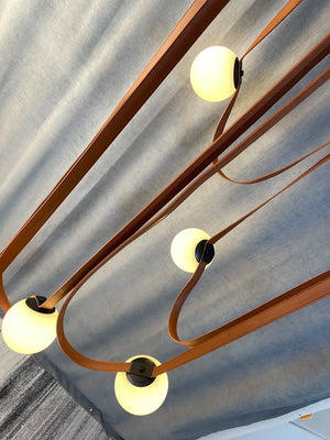 Danish Leather Strap Hanging Studio Ceiling Lamp