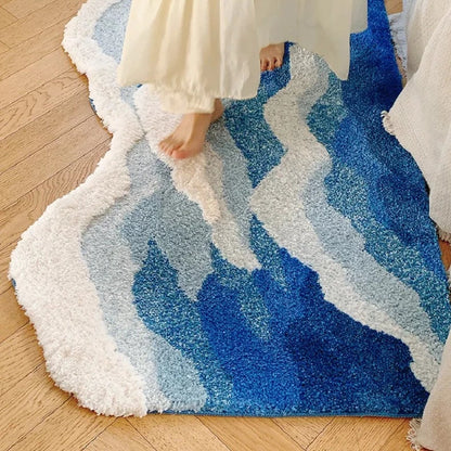 Japanese Blue Sea Tufted Rug