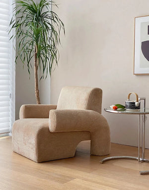 Sofá de salón con brazos de pana danesa