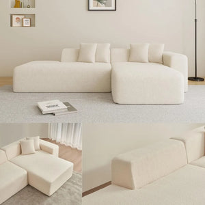 Melloa Cucio L-Shape Modular Compressed Cloud Sectional Sofa
