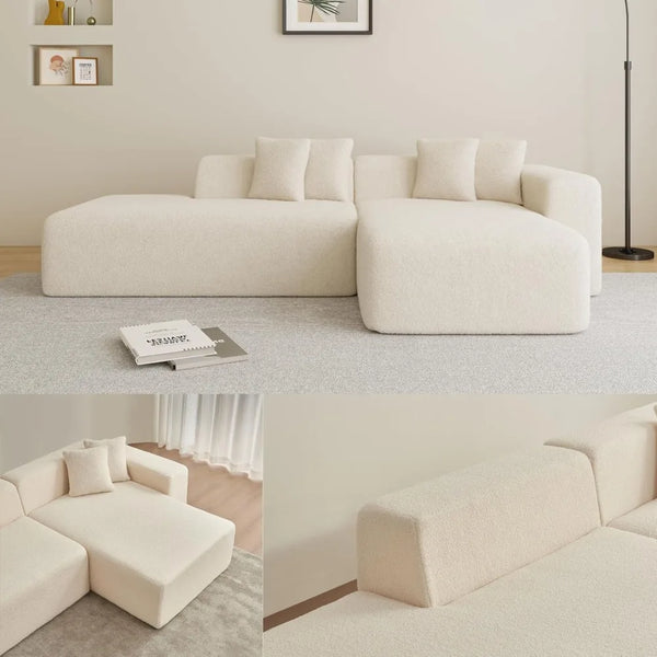 Melloa Cucio L-Shape Modular Compressed Cloud Sectional Sofa