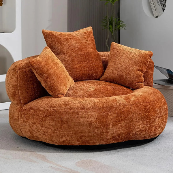 Round Chenille Lazy Bean Bag Couch