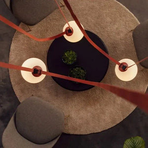 Danish Leather Strap Hanging Studio Ceiling Lamp