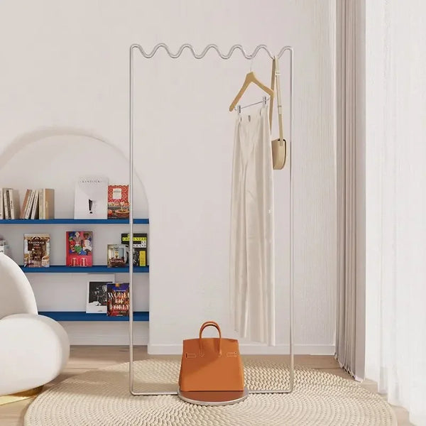 Wavy Metal Floor Coat Rack