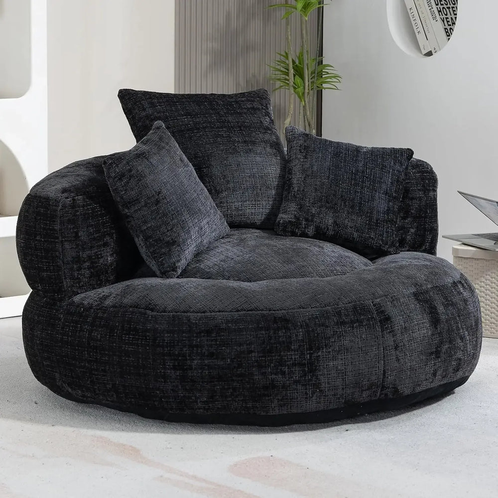 Round Chenille Lazy Bean Bag Couch