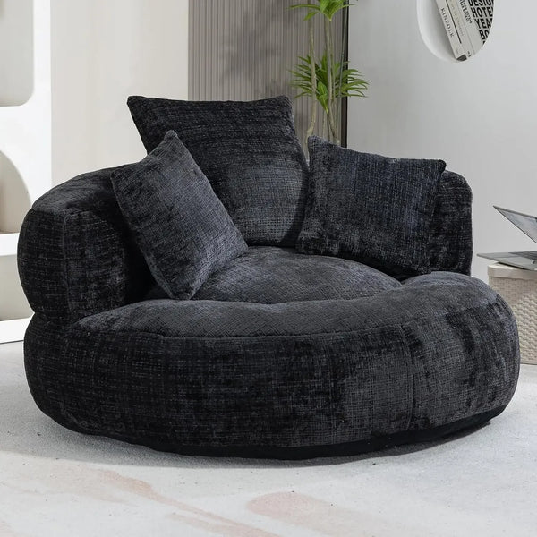 Round Chenille Lazy Bean Bag Couch
