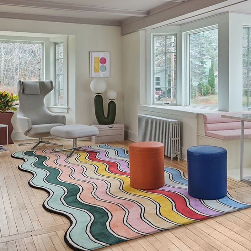Irregularity Cute Rainbow Fluffy Carpet