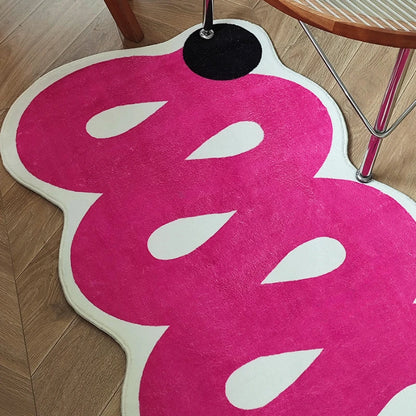 Pink Wave Design Area Carpet Rug