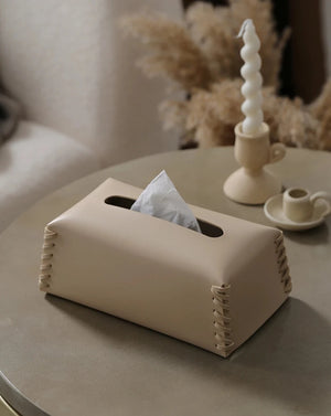 Woven Leather Hand-Crafted Tissue Holder