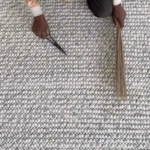 Indian Wool Hand-Woven Pebble Carpet Area Rug [Exclusive]