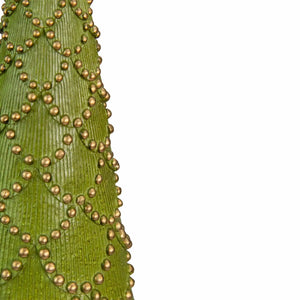 Adorno de cono de árbol de Navidad alto y verde hecho a mano