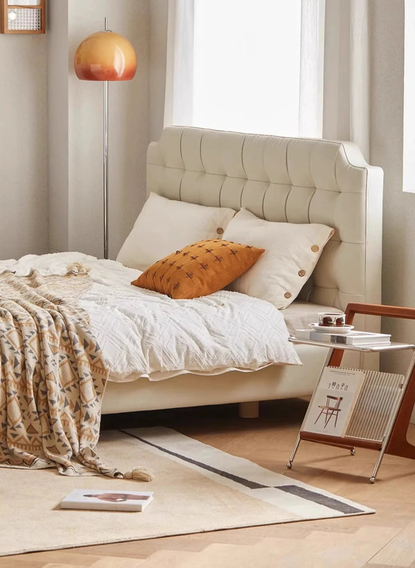 Yū Tokyo Japanese Style Solid Wood Handle Metal Frame Side Table