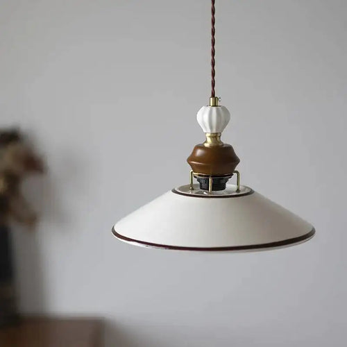 Vintage French Ceramic Pendant Ceiling Lamp