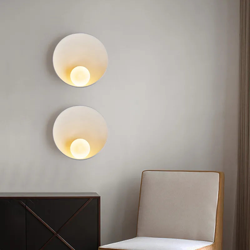 Oriental Style Dish Wall Fixture Lamp
