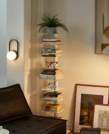 Metal Low-Profile Adjustable Bookcase Organizer Shelf