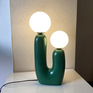 Organic Shape Twin Ball Table Lamp