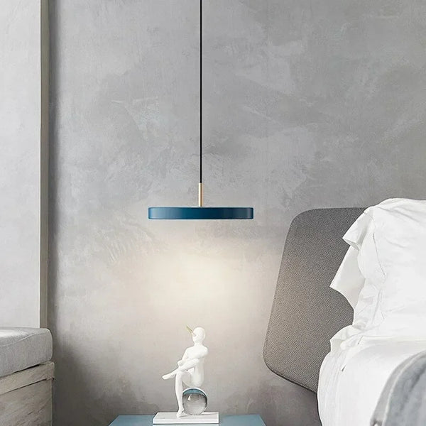 Plafonnier suspendu à plaque ronde avec télécommande