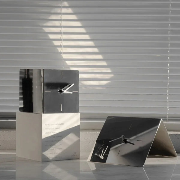 Studio Lima Stainless Steel Plate Table Clock
