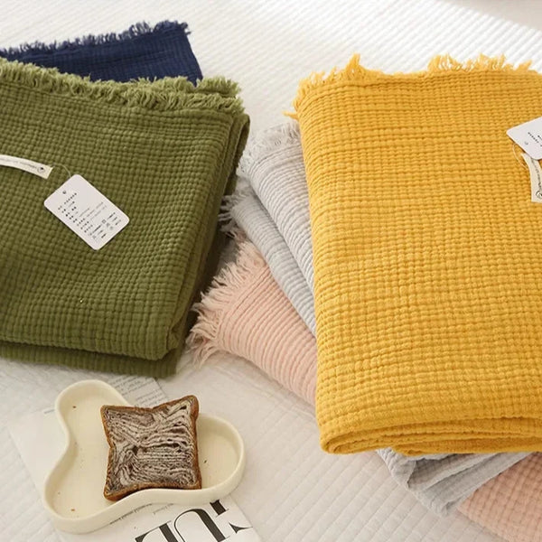 Japanese B&B Cotton 4-Layer Yarn Throw Blanket