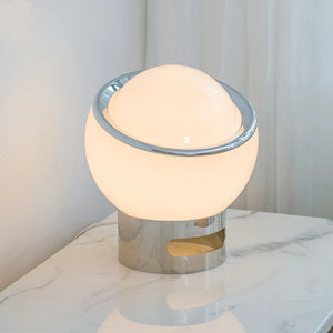 Retro Glass Stone Ball Metal Stand Table Lamp