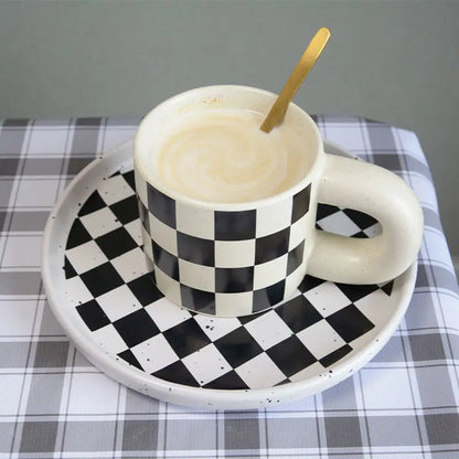 Plaid Checkerboard Ceramic Mug