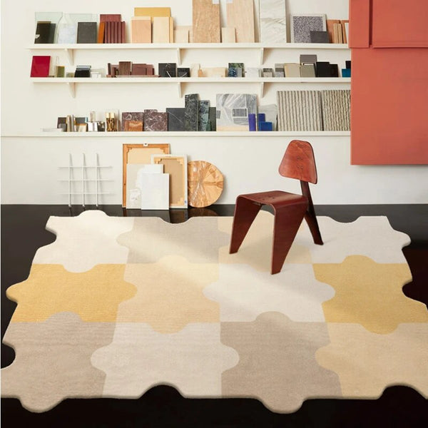 Modern Puzzle Rug Color Puzzle Design Rug