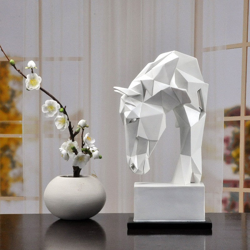 Geometric Origami Horse Head Home Decor Statue