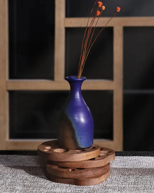 Lotuswurzel-Untersetzer aus Holz