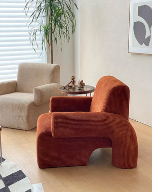 Sofá de salón con brazos de pana danesa