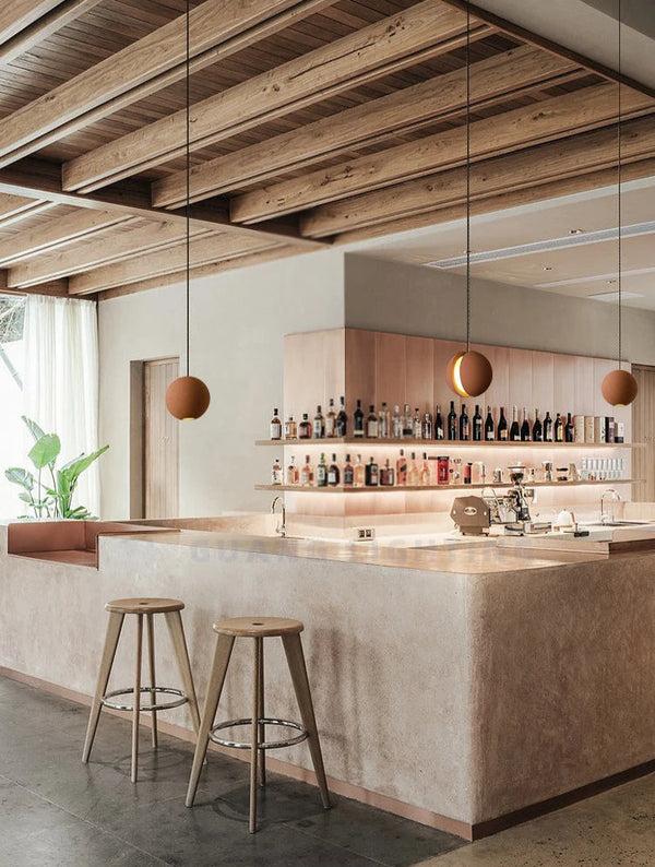 Carl Lighting Cement Moon & Planet Ball Ceiling Light