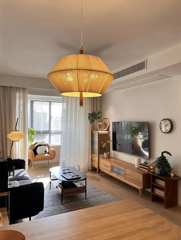 Yū Tokyo Japanese Hemp Rope Rattan Ceiling Pendant Light