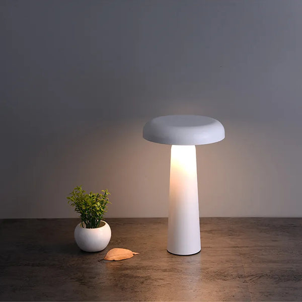 Lampe de table tactile sans fil inclinable en forme de champignon