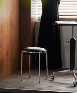 Mingdian Stainless Steel Frame Round Stool