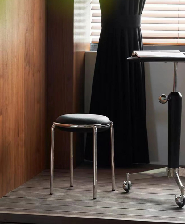 Mingdian Stainless Steel Frame Round Stool