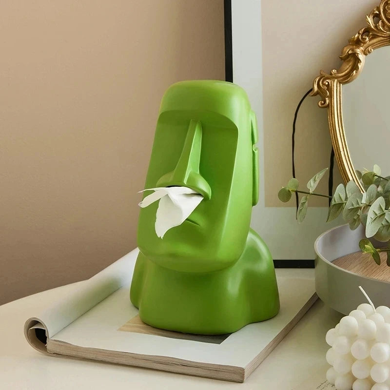 Moai Stone Statue Tissue Holder