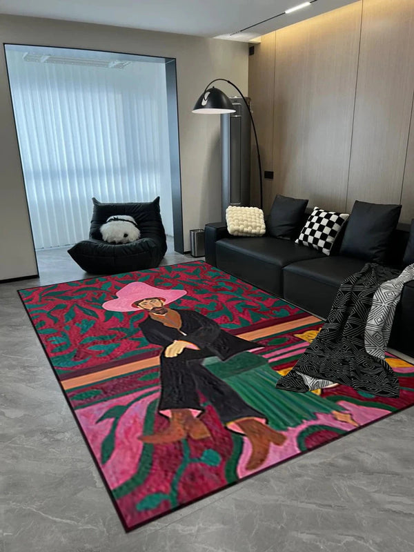 Vintage Art Area Rug Carpet