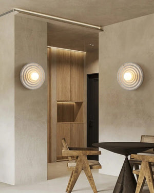 Runde Wellenlängen-Wandleuchte im japanischen Stil