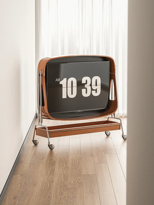 do-ma MCM Stainless Solid Wood  Steel Media Console TV Stand