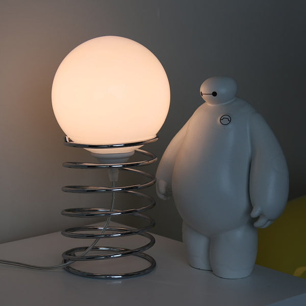 Lampe de table en verre avec base à ressort