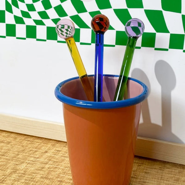Colored Glass Mixing Spoon