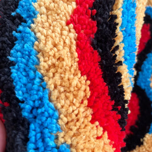 Mono Design Smiling Face Hologram Hand-Crafted Rug