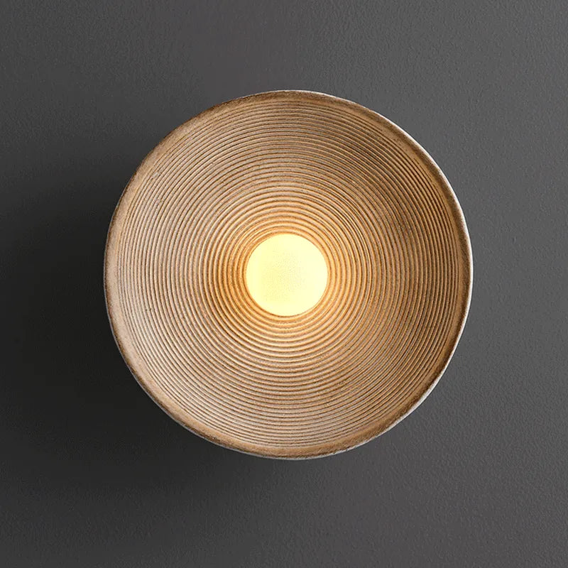 Retro Japanese Style Wall Circle Lamp