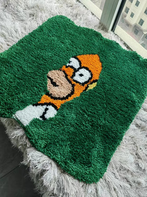 Homer Green Plush Bedroom Mat