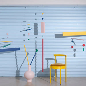 Mid-Century Modern Metal Leg Color Round Chair