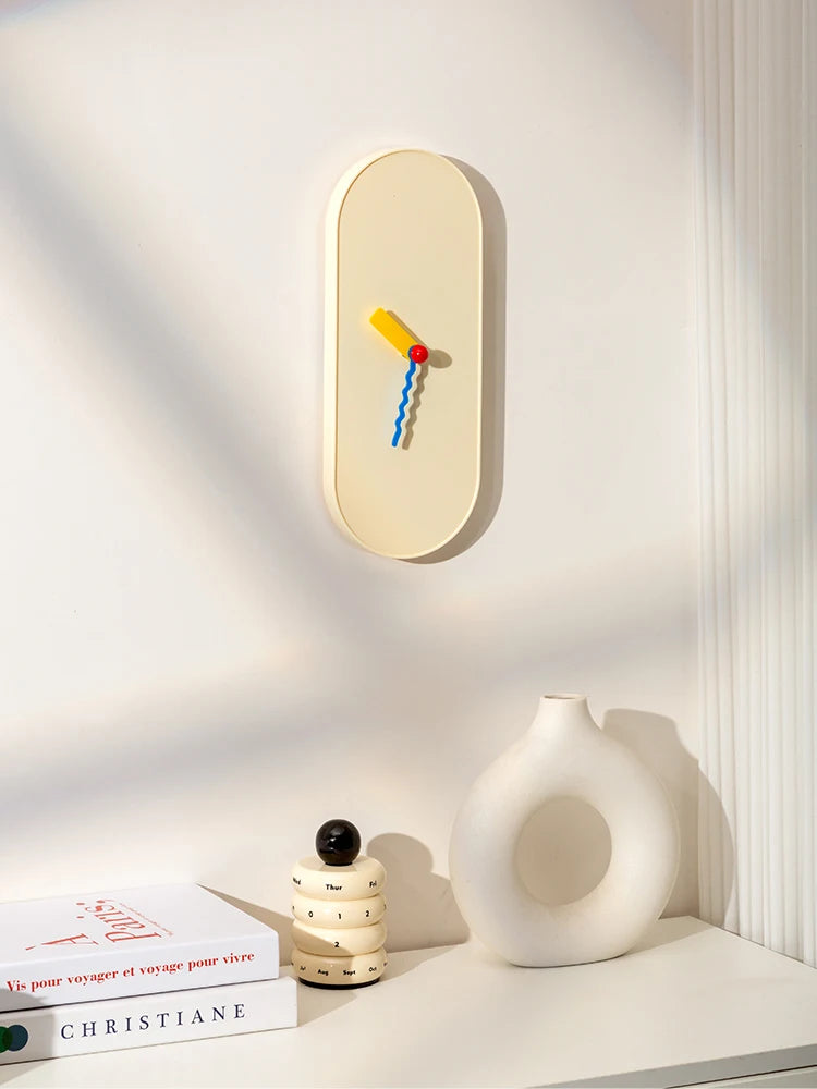 Epeius Minimalist Oval Long Wall Clock