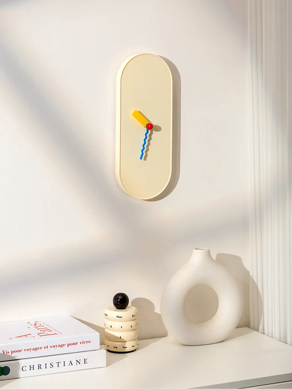 Epeius Minimalist Oval Long Wall Clock