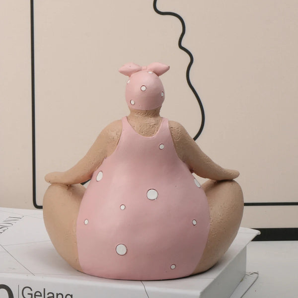 Yoga Fat Lady Sculpture Ornament